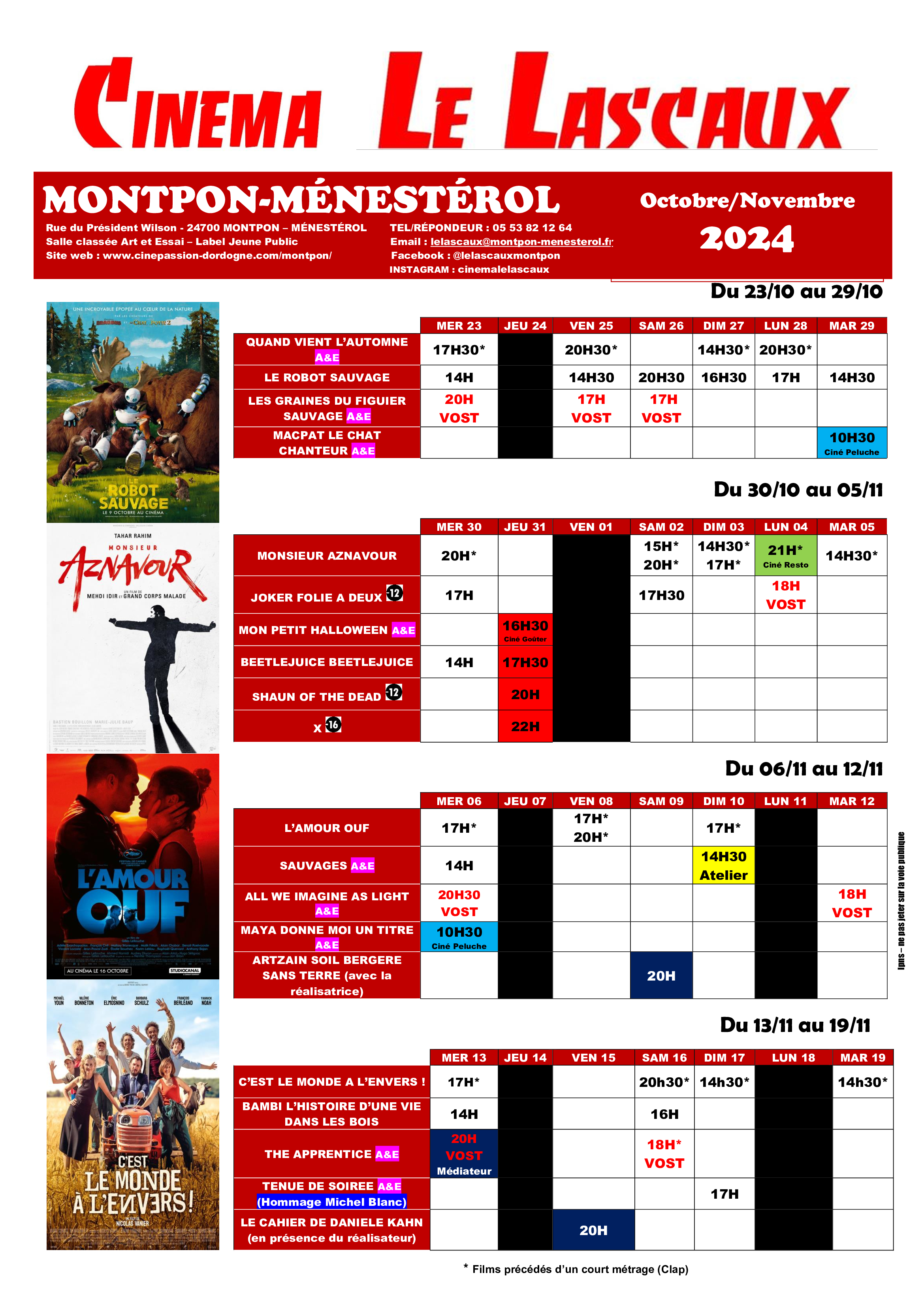 CINE OCTOBRE NOVEMBRE